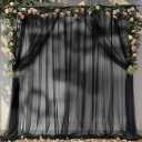 PARTISKY 20ft X 10ft Black Tulle Backdrop Curtain for Parties, Sheer Backdrop Curtains Fabric Drapes for Wedding Ceremony Arch, Party Stage Decorations