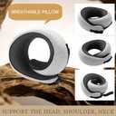 Travel Neck Pillow,360 Surround Support, Memory Foam Travel Pillow with Adjustable Buckle for Airplanes, Cars & Office Naps (Light Gray)