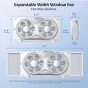 shinic 9" Twin Smart Window Fans with Exhaust and Intake, WiFi App Remote Control, 3 Speeds 3 Functions, Adjustable Width, Dual Window Fan Vertical for Bathroom Kitchen, Large