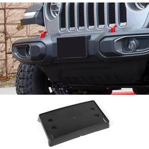 Jimen Compatible with 2018-2025 Jeep Wrangler JL JLU & Gladiator JT, Front License Plate Holder Frame Mount Bracket (Black)
