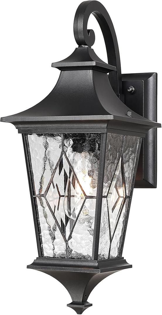 Dusk to Dawn Exterior Lighting Fixtures 21 Inch Large Porch Lights Outdoor Black Aluminum Outside Lights for House Garage and Patio E26 Socket Downwards Installation