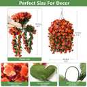 Artificial Fake Hanging Plants Flowers Basket for Fall Autumn Outdoor Decoration,Faux Silk Begonia in Planter UV Resistant Realistic for Outside Home Porch Patio Balcony Yard Decor