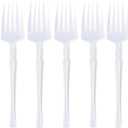 Infinity Flatware White Disposable Salad Forks - 32 Count | High-Quality Plastic Cutlery for Parties and Events