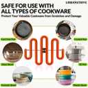 3 x Urbanstrive Non-Scratch Silicone Potato Masher Kitchen Tool, Potatoes Masher Potato Masher Stainless Steel Wrapped In Premium Silicone, Potato Smasher, Orange