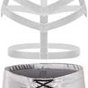 Men's Metallic Shorts Yoga Shiny Boxer Briefs Shiny Hot Pants Underwear Bikinis with Draswtring