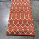 JONATHAN Y SMB108P-9 Ourika Moroccan Geometric Textured Weave Indoor Outdoor Area Rug, Bohemian Rustic Scandinavian Easy Cleaning, Bedroom, Kitchen, Backyard, Patio, Non Shedding, 9 X 12, Orange/ Cream