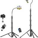 Flexible Tripod for iPhone, 88" Tall Cellphone Tripod with Gooseneck, Phone Holder and Wireless Remote, Camera Phone Stand for Recording Filming, Compatible with iPhone/Android