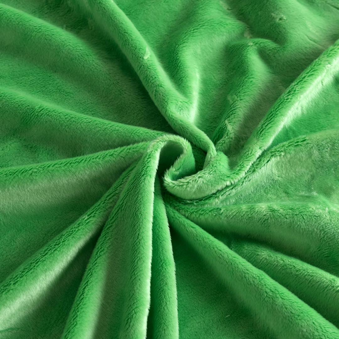 Minky Fabric by The Yard for Pillows, Toys, Garments, Baby Products, and Blankets 60" Wide(Green,3Yard)