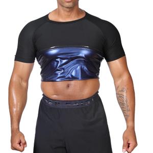 REMEBSWEAT Sauna Sweat Suits Shirt for Men Sweat Suit Compression T-Shirt Workout Sports Shapewear Gym Exercise Jacket, Large 