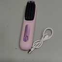 Asixxsix Portable Hair Straightener Brush, 2 in 1 Cordless Curling Straightening Brush with LCD Display, 3 Temperature Settings, 20s Fast Heating, Straightening Comb for Women (Purple)