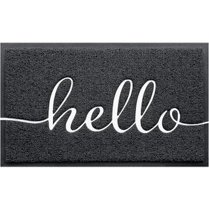 BeneathYourFeet Door Mat (32"x20", Black), Welcome Mat Low Profile Front Doormat Indoor Outdoor Door Non Slip Rugs for Entryway, Patio, High Traffic Areas (1'8" x 2'8" (Rectangular))