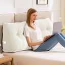 Headboard Pillow King, Triangle Pillows for Headboard, Head Board Backrest Wedge Pillow for Reading Sitting Working, Daybed Pillows with Removable Cover for Bed Dorm Sofa, Beige