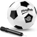 PlayBolt Soccer Ball Size 3 with Pump - Black & White Training Practice & Match Ball for Kids & Toddlers (Pack of 1 or 4)
