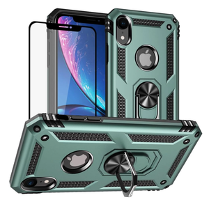 Yiakeng for iPhone XR Case, iPhone XR Phone Case, Military Grade Protective Cases with Ring for iPhone XR (Dark Green)