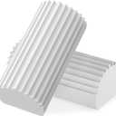 2 Pack Damp Clean Duster Sponge,Gray Damp Dusting Sponge,Duster Baseboard Cleaner Sponge with Ridges,Reusable Wet Duster Sponge,Household Cleaning Sponges for Blinds,Window Track Grooves