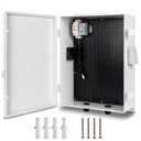 Outdoor Electrical Box with Thermostat and Fan, ABS Water Resistant Enclosure with Internal Mounting Panel & Hinged Cover, 18.1" H* 12.6" L* 6.3" W, Plug & Play.
