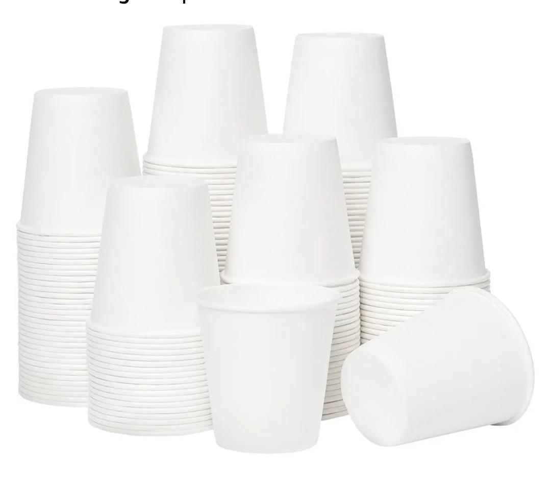 100 Paper Cups, Disposable Paper Cups, Mouthwash Cups, Paper Coffee Cups, Ideal for Bathroom