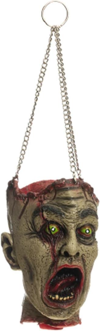 Halloween Decorations Props Scary Hanging Severed Head, 17 "x 7" Life-Size Realistic Latex Zombie Head for Haunted Houses