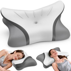 Cervical Neck Pillow for Pain Relief, Bed Pillows for Head Neck Shoulder Support, Ergonomic Cooling Pillow, Orthopedic Contour Pillow for Side Back Stomach Sleepers,Neck Support Memory Foam Pillows, Queen Size