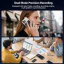 AI Voice Recorder, Pocket AI Recorder with Transcribe & Summarize, AI Noise Cancellation Technology, 64GB Memory, 35 Hours Recording, App Control, Supports 152 Languages for Lectures, Meetings, Calls