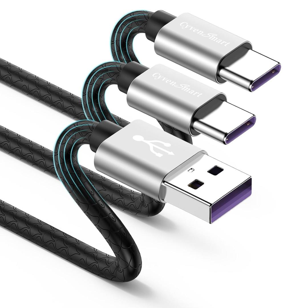 USB Type C Cable 10ft, 2 Pack USB A 2.0 to USB-C 10 ft Type C Fast Charger Extra Long Durable TPE USBC to USBA Cord for iPhone 16/15 Pro Plus Pro Max Samsung Galaxy A10/A20/A51/S10/S9/S8 Plus/Note 9