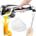 Manual Citrus Juicer Press - Heavy Duty Stainless Steel Lemon/Orange Squeezer, Non-Slip Ergonomic Handheld Fruit Press, Rustproof & Dishwasher Safe Juice Extractor for Citrus, Exprimidor de Limones