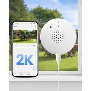 3MP 2K Window Camera, 2.4GHz WiFi 6 Window Security Camera, Blacklight Full-Color Night Vision, Smart AI Detection & Descriptive Alert, 24/7 Recording, No-Drill Magnetic Mount, 2 Packs