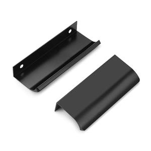 Gobrico 21 Pack Matte Black Edge Finger Pulls, 3"(76mm) Center to Center Drawer Pulls, Aluminum Alloy Kitchen Cabinet Handles