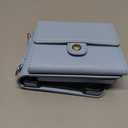 KIHUWEY for Samsung Galaxy Z Flip 4 Wallet Case, Crossbody Purse with Credit Card Slot Holder RFID Blocking PU Leather Adjustable Lanyard Detachable Strap Wrist for Women (Blue)