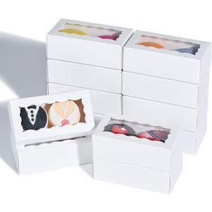 50PCS 4.17 x 2.16 x 1.37 Inches White Macaron Gift Boxes for 2, Chocolate Covered Ores Boxes, Macaron Packaging for Wedding, Party, Thank You Favors