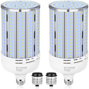 XYCN 2 Pack 200W Corn LED Light Bulb Fanless,29,500LM 5000K Daylight(2000 Watt Equivalent) E26/E39 Large Mogul Base LED Cob Lamp for Outdoor Indoor Garage Warehouse Factory Workshop Street Backyard