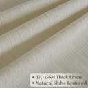 100 Inch Width 102 Inch Long Curtains Extra Wide Pinch Pleat Linen Curtains for Living Room Beige Tan Oatmeal Light Filtering Privacy Pleated Hooks Rings Back Tab for Sliding Glass Door 1 Panel