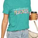 Teacher Shirts for Women Teacher Gifts Short Sleeve Shirts Graphic Tees Summer Tops 2025 (L)