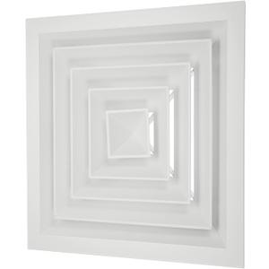 PATIKIL 11" x 11" Square Ceiling Diffuser,Aluminum Square Vent Cover HVAC Ceiling Diffuser for HVAC System Horizontal Flow Duct Industrial Home Office,White, 14" x 14" Ducting Opening Size