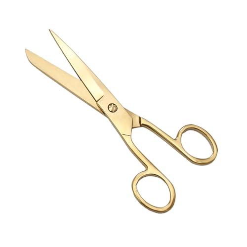 NatSumeBasics 7" Gold Scissors Craft Tailor Fabric Brass Scissors All Purpose Stainless Steel Professional Dressmaker Shears for Desk School Office Home (Gold), Set of 5