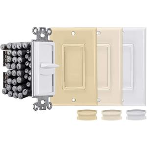 Monoprice 120-Watt Slider Resistance Speaker Volume Control, 12-Position Switch, 36dB Attenuation, Solderless Speaker Terminals, 138169, Multi-Color