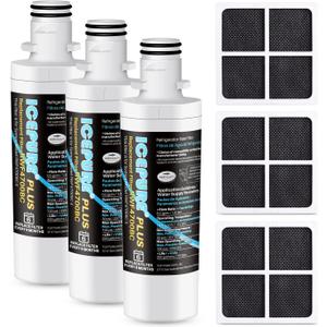 ICEPURE PLUS ADQ747935 NSF/ANSI 53 Certified Replacement for LG LT1000P MDJ64844601, Kenmore Elite 9980, LT1000PC ADQ74793501 LT1000 RWF4700A RWF4700AB Refrigerator Water and LT120F Air Filter,3Combo