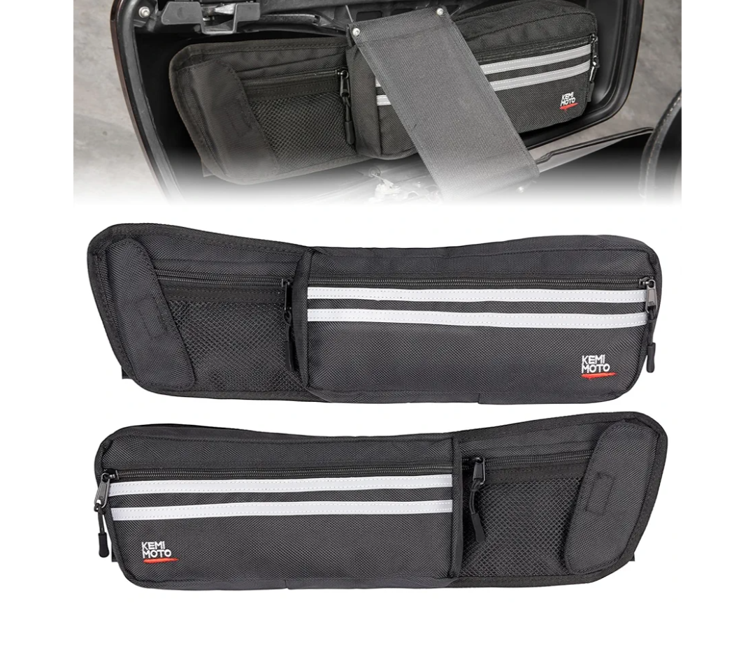 KEMIMOTO Upgraded Saddlebag Lid Organizers 2 Pack Compatible with Touring 1980-2024 2025 for Street Glide Road King Road Glide FLT FLH Black