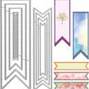 8 Pcs Bookmark Die Cuts Metal Cutting Dies Carbon Steel Embossing Template DIY Craft Die Cutting Stencils Metal Dies Scrapbooking Tool for Paper Crafting Card Making Supplies