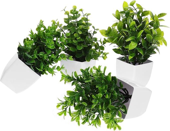 4pcs Faux Plants for Table Decor Fake Bonsai Plant Pots Artificial Adornments for Home Decor