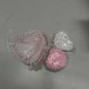 Tioncy 3 Pcs Large Body Powder Puff and Container Mother's Day Gift Powder Container with Puff Crystal Case Soft Washable Reusable Velour Face Body Glitter Wet Dry Makeup (Pink, Heart)