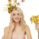 Gionforsy Butterfly Fascinator Headband Monarch Butterfly Headband Crown Tea Party Halloween Costume Headpiece (Yellow)