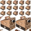 Dandat 30 Pack Disposable Coffee Dispenser Box 96 oz - Thick Hardboard Insulated Coffee to Go Container with Handle & Lids, Hot Cold Bulk Beverage Dispenser for Parties, Catering, Take Out