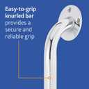 Medline Knurled Chrome 18 Grab Bar for Shower & Bathtub, Independence & Ease of Movement for Elderly, Handicapped or Seniors, 300 lb. Capacity, 1 Bar
