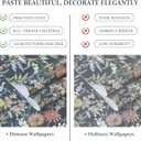 Dimoon 197"x17.3" Vintage Wallpaper Floral Peel and Stick Wallpaper Boho Contact Paper Dark Blue Cute Flower Removable Wall Paper Renter Friendly Kitchen Shelf Liner Bathroom Self Adhesive Vinyl Roll