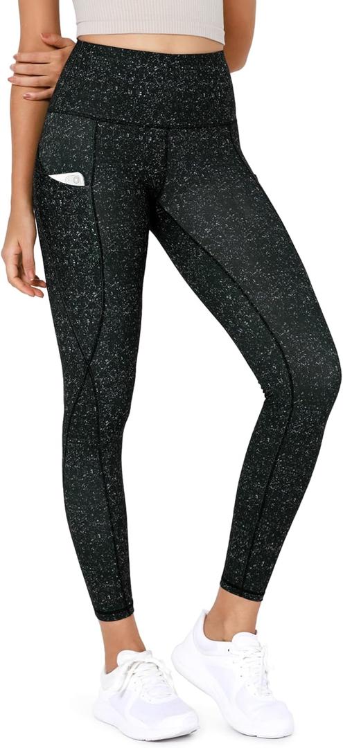 ODODOS Women's High Waisted Yoga Leggings with Pockets, Tummy Control Non See Through Workout Athletic Running Yoga Pants (Large, Black Dot) ODODOS Women's High Waisted Yoga Leggings with Pockets, Tummy Control Non See Through Workout Athletic Running Yoga Pants (Large, Black Dot)