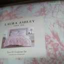 Laura Ashley - Twin XL Comforter Set, Reversible Cotton Bedding for Year Round Use, 2 Piece Coquette Bed Set with Matching Pillowcase (Delphine Mauve Pink)