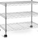 Simple Deluxe Heavy Duty 3-Shelf Shelving Unit, 24.02" D x 13.78"W x 21.97" H, 3 Tier, Chrome