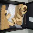 SM New York Violet Wedge Sandals  7.5 - Tan 