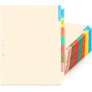 Motiskyy 40 Sets Medical Chart Dividers with Tabs - 9 x 11 Inch, 8 Side Tabs Index Blank Chart - Monthly Medical Folders Organizer Paper File Dividers for Hospitals Nursing Homes Rehab Centers